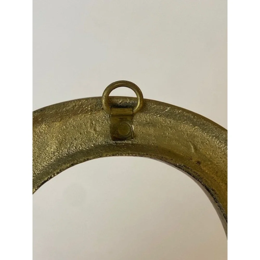 Vintage Solid Brass Letter O Number 0 Wall Hanging Plaque Gold Tone 8.5 Inch
